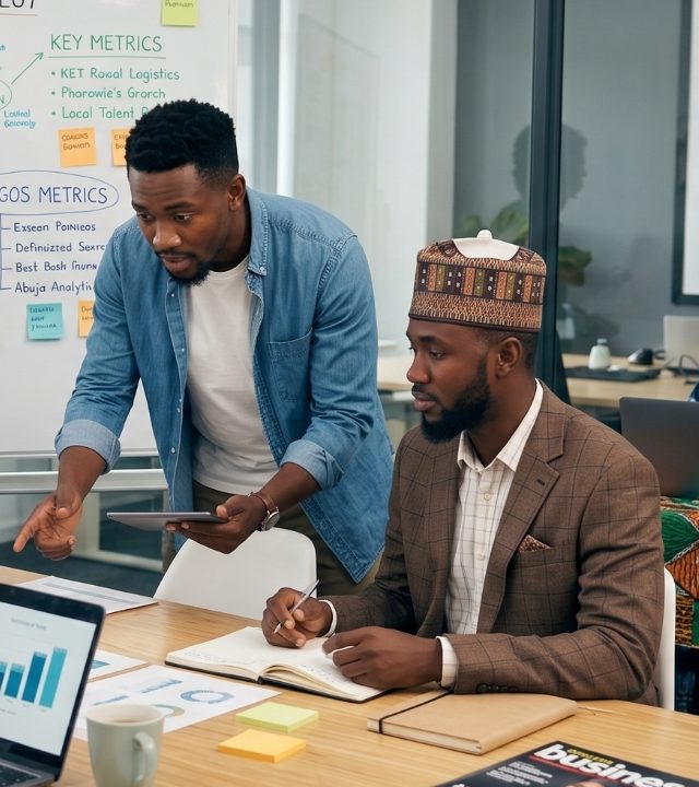 Girma Tech and Business Solutions team collaborating on digital projects in a modern workspace
